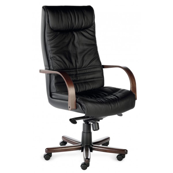 Fauteuil Bois Et Cuir : Fauteuil pr?sident cuir et bois Kerlouan Lemondedubureau Fauteuil Bois Et Cuir : Fauteuil pr?sident cuir et bois Kerlouan Lemondedubureau