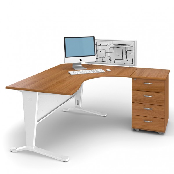 bureau avec retour sur caisson