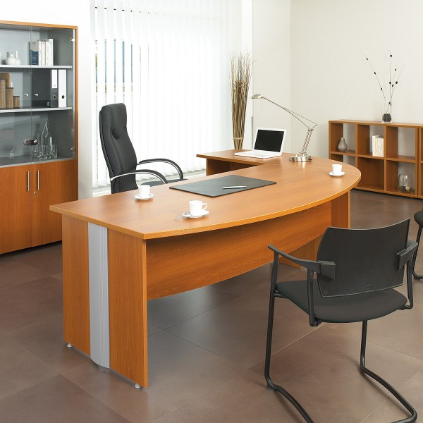 Bureau droit bois et aluminium Majestik Bureau droit bois et aluminium Majestik